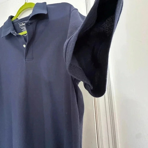 LL Bean Mens Size L Traditional Fit 100% Cotton Polo Shirt Navy Short Sleeve. - Picture 8 of 10
